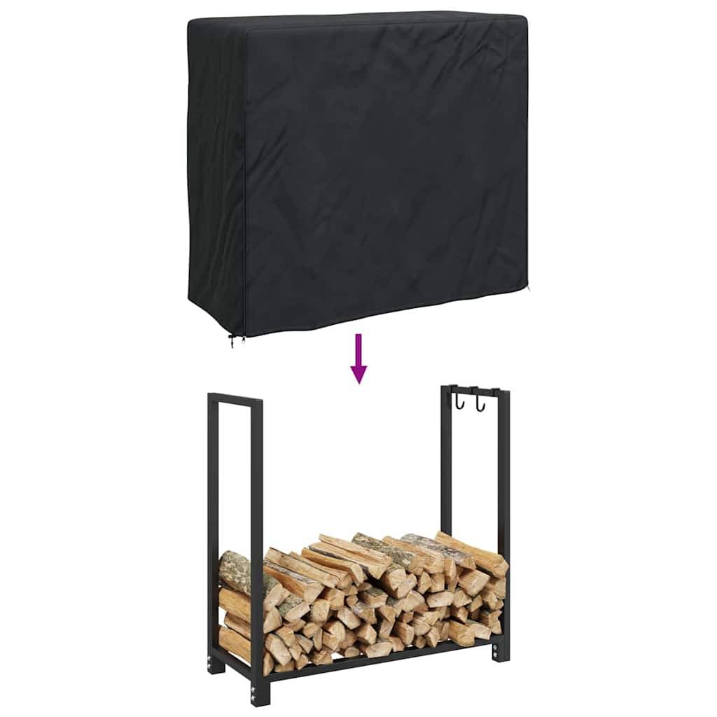 Housse pour range-bûches tissu oxford noir 61 x 122 x 106 cm - PANGIVO - Image 9