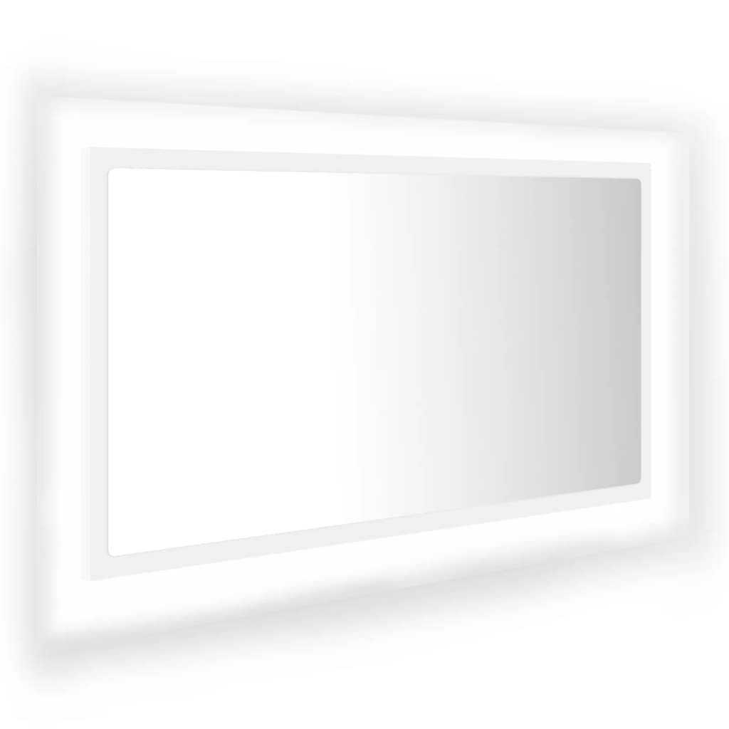Miroir à led de salle de bain 80 x 8,5 x 37 cm acrylique blanc - Image 1