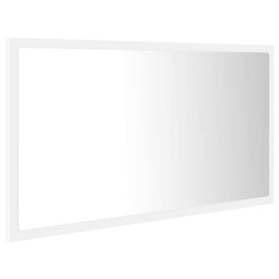 Miroir à led de salle de bain 80 x 8,5 x 37 cm acrylique blanc - Image 2
