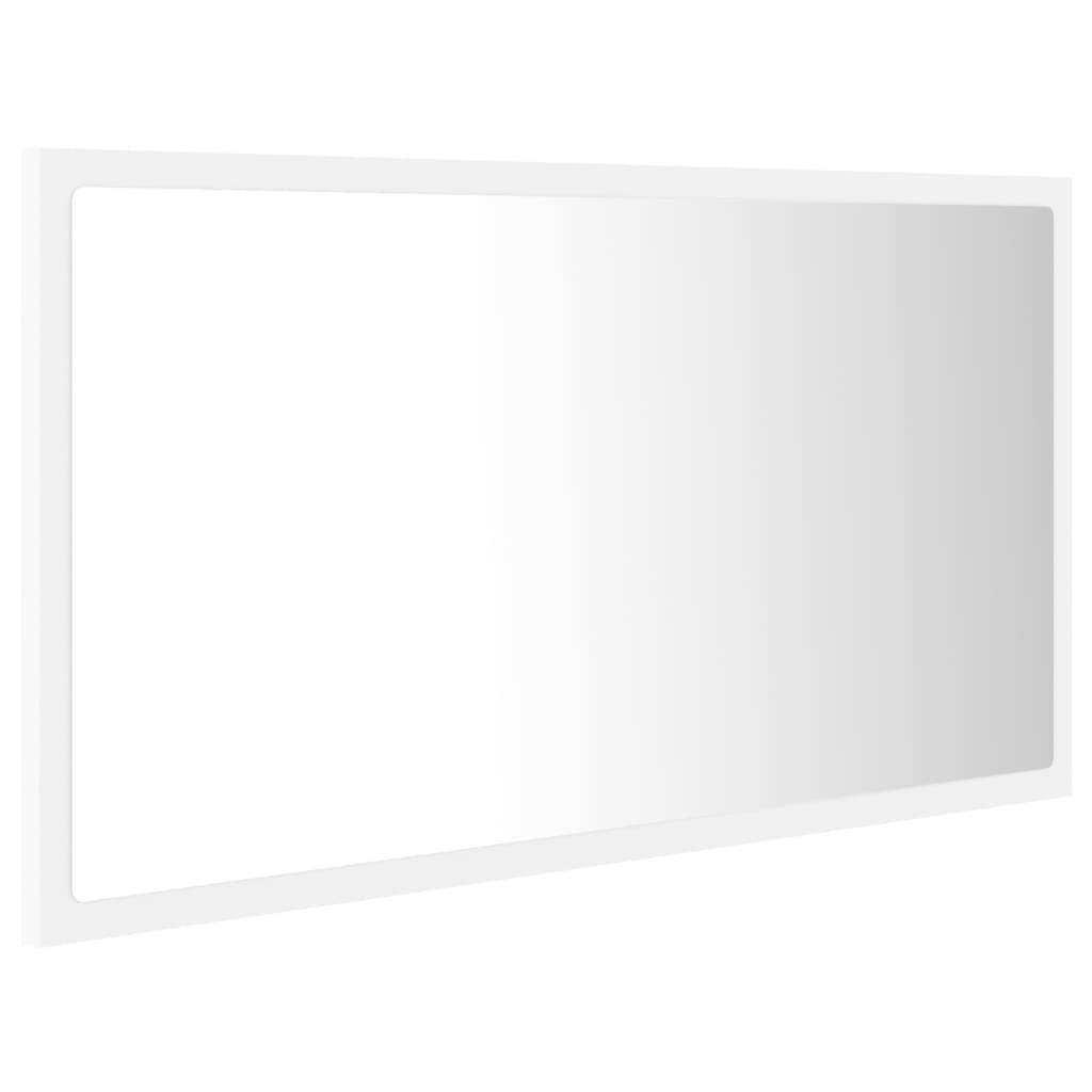 Miroir à led de salle de bain 80 x 8,5 x 37 cm acrylique blanc - Image 2