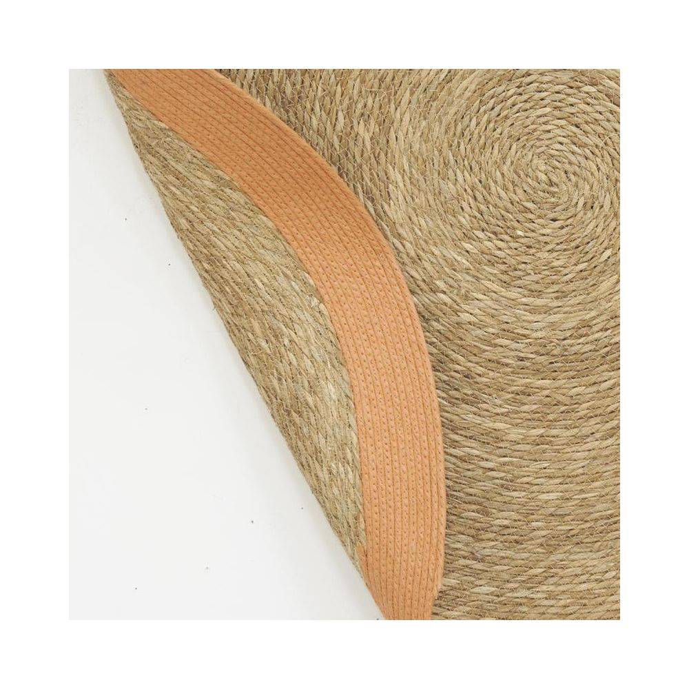 Aubry Gaspard - Tapis en jonc 120 cm naturel bordure colorée - Image 3