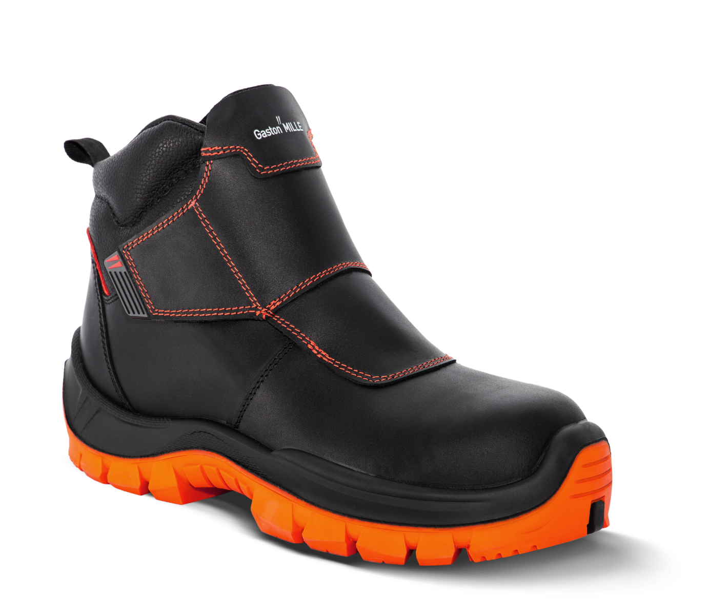 Chaussures de sécurité de soudeur cuir Unisoudeur S3 SRC - Noir/Orange - pointure 46 - GASTON MILLE - UHNO346