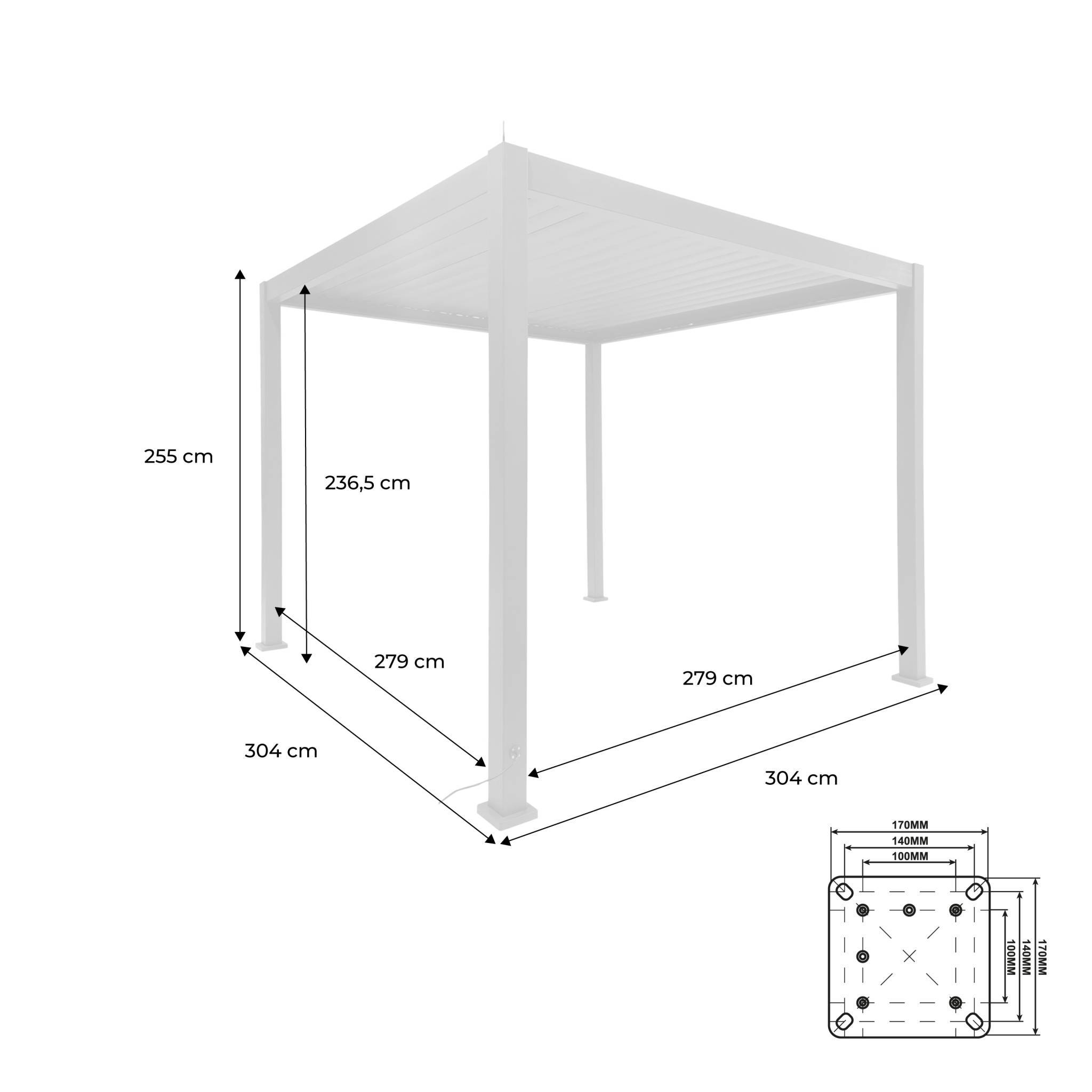 sweeek - Pergola Bioclimatique électrique 3x3m anthracite. aluminium. à lames orientables avec éclairage LED | sweeek - Image 4