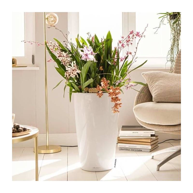 Lechuza - Pot De Fleur Lechuza Rondo Premium 40 - Kit Complet, Blanc Brillant - Image 4