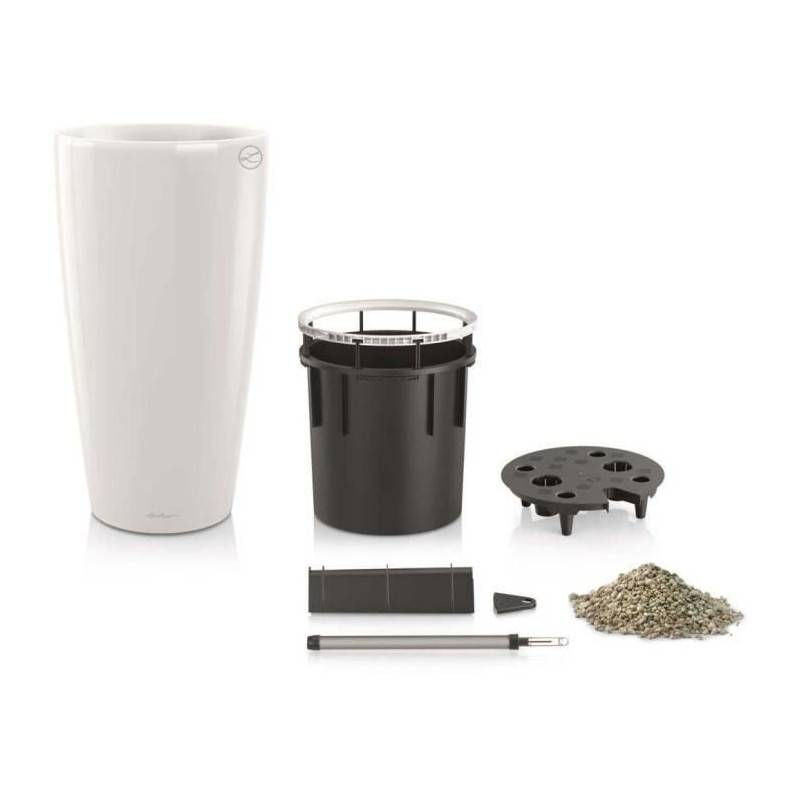 Lechuza - Pot De Fleur Lechuza Rondo Premium 40 - Kit Complet, Blanc Brillant - Image 2