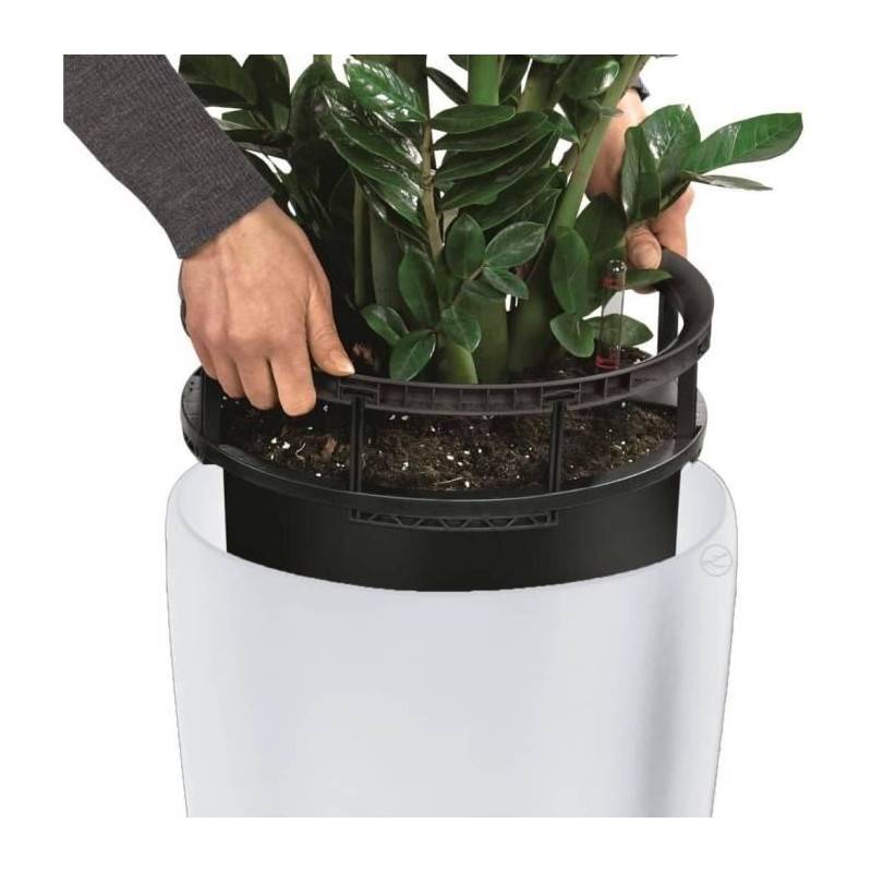 Lechuza - Pot De Fleur Lechuza Rondo Premium 40 - Kit Complet, Blanc Brillant - Image 5