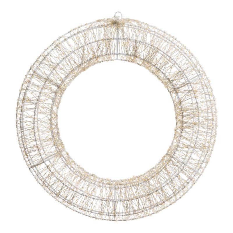 Lotti - Couronne lumineuse 3D Ø55cm fil Métal argenté 3000 Micro-LED blanc chaud Flash Diamond Lotti - Image 2