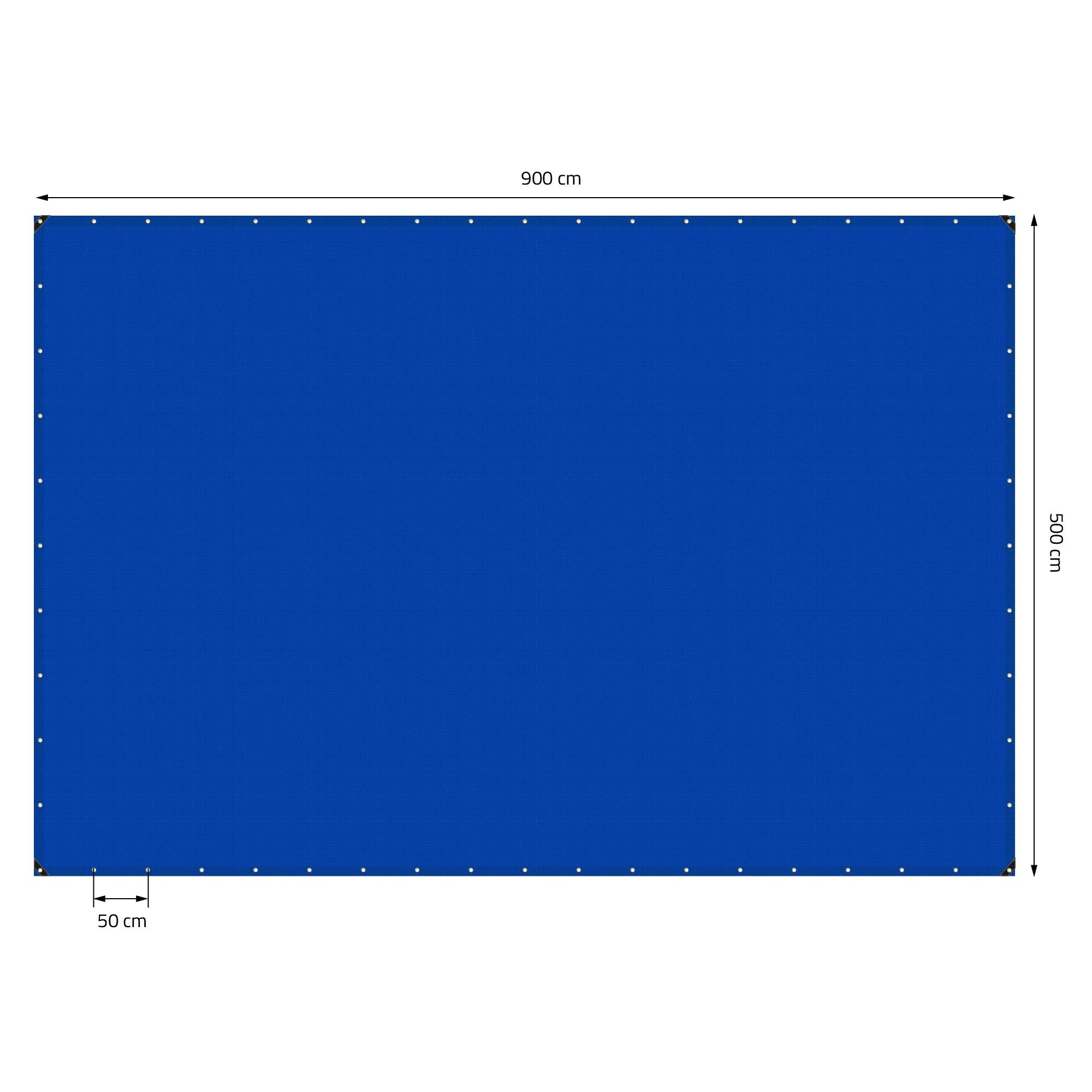 Ecd-Germany - Bâche de Protection Premium avec Œillets + 10 Crochets, 5x9m 45m², 650g/m², Bleu, Tissu PVC, Indéchirable, Imperméable - Image 5