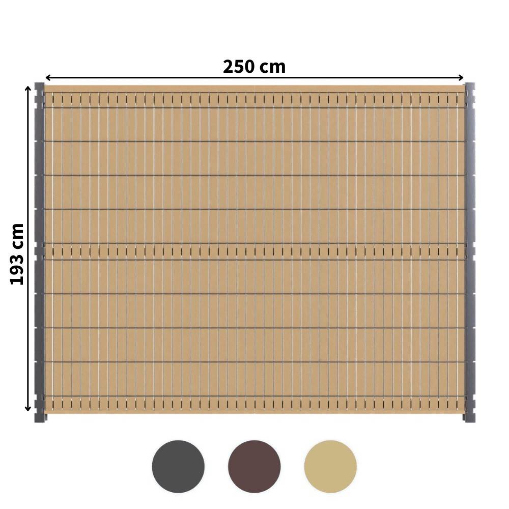 Kit Occultation Composite - L2,5 x H1,93m - Couleur : Beige - Haute Resistance - Occultant Pour Grillage Rigide - Image 1