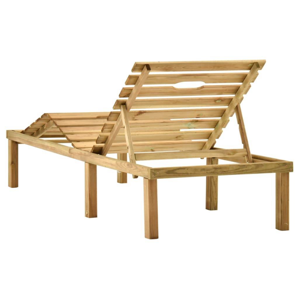 Helloshop26 - Transat chaise longue bain de soleil lit de jardin terrasse meuble d'extérieur bois de pin imprégné - Image 4