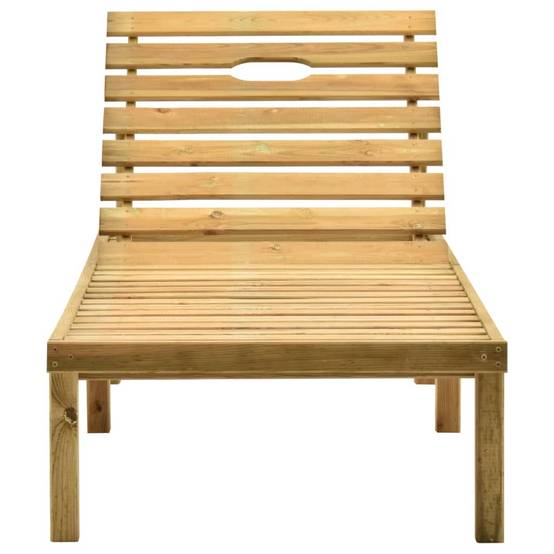 Helloshop26 - Transat chaise longue bain de soleil lit de jardin terrasse meuble d'extérieur bois de pin imprégné - Image 2