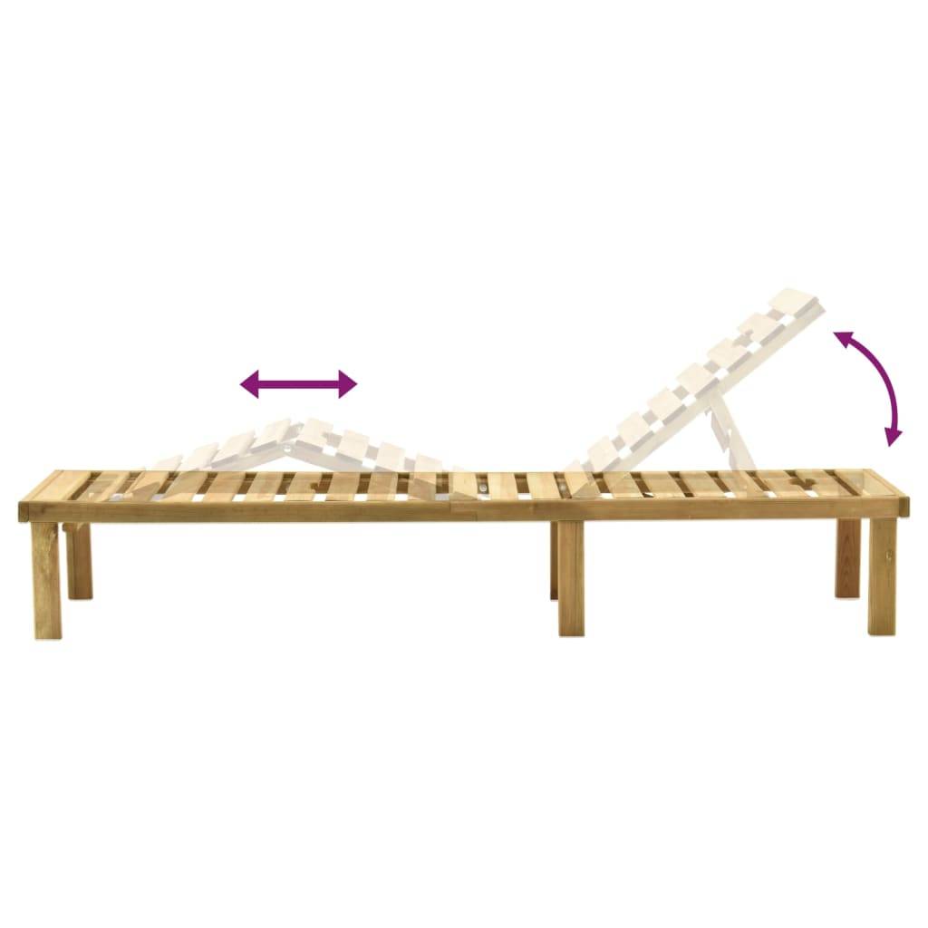 Helloshop26 - Transat chaise longue bain de soleil lit de jardin terrasse meuble d'extérieur bois de pin imprégné - Image 5