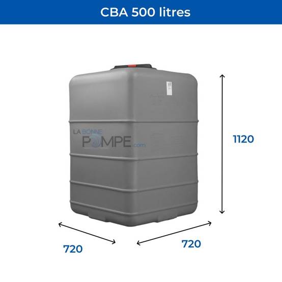 Cuve récupération eau de pluie 500L - Réservoir aérien cubique Gris - Polyéthylène - ELBI CBA - Image 2