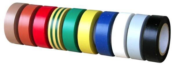 Outifrance - 10 rouleaux de ruban adhésif PVC électricien multicolores