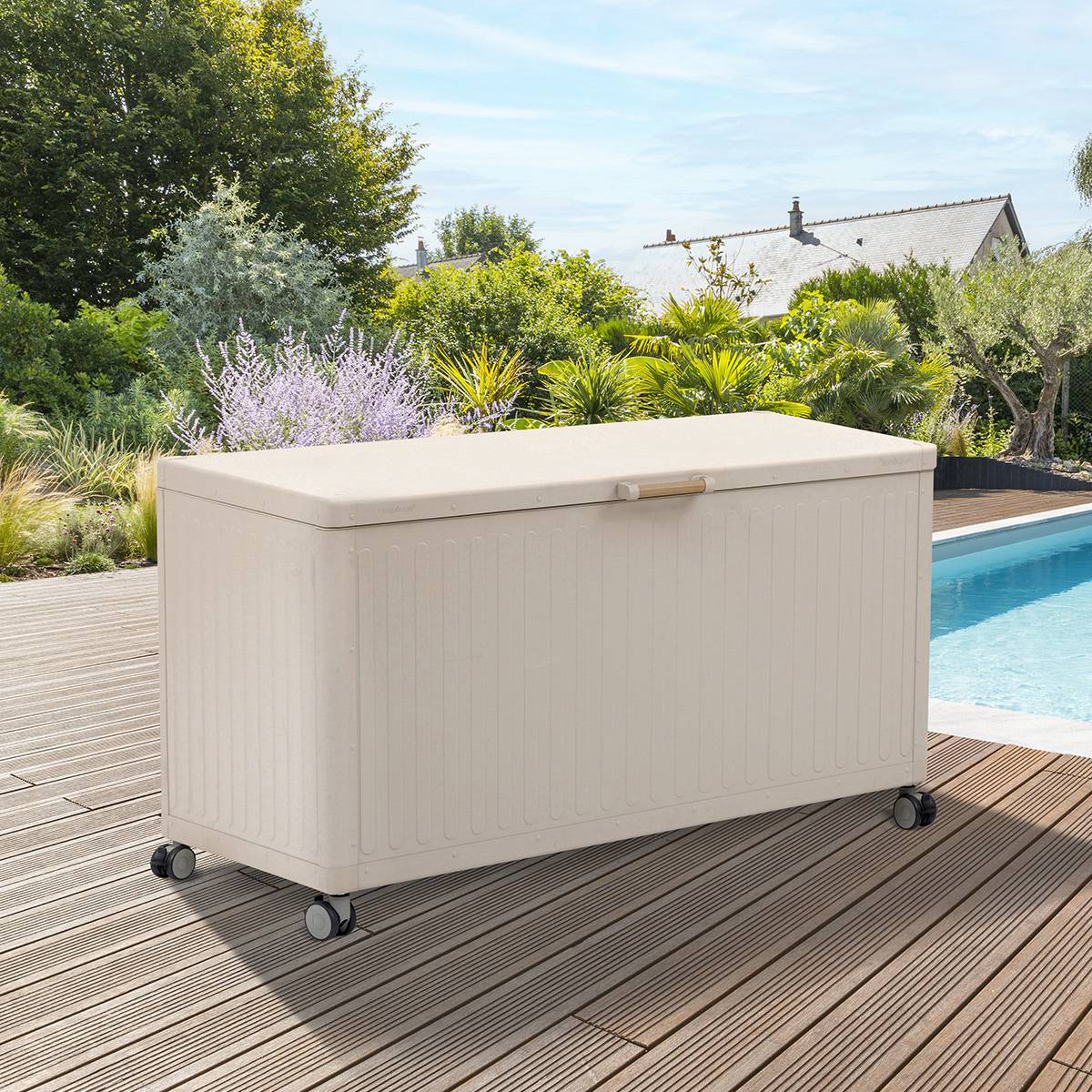 Hesperide - Coffre de rangement "Edenio" argile S 130 x 60,4 x 78cm en aluminium 510 L - Hespéride - Image 1