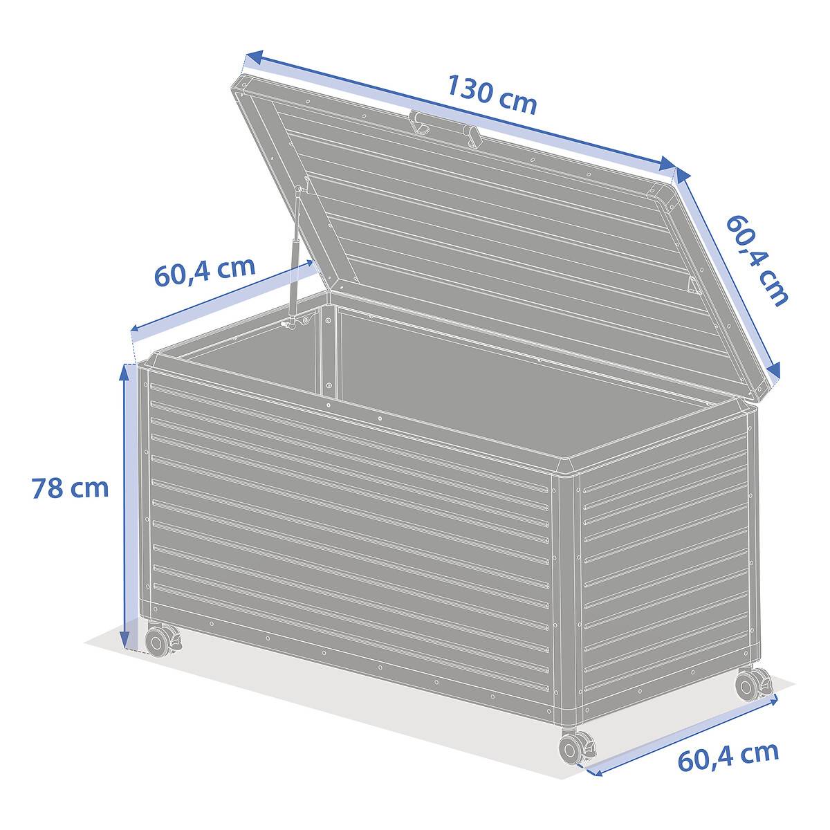 Hesperide - Coffre de rangement "Edenio" argile S 130 x 60,4 x 78cm en aluminium 510 L - Hespéride - Image 10