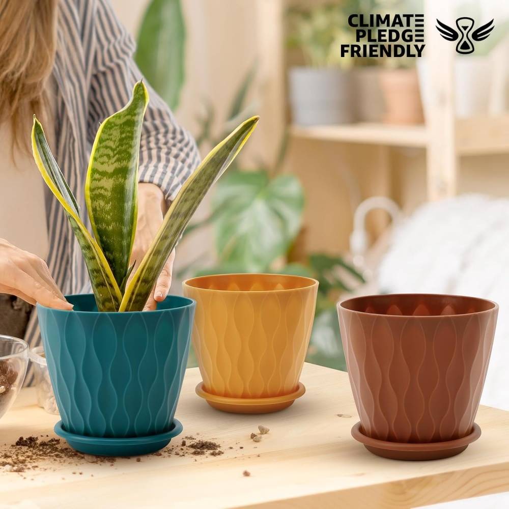 Pot de plante de 6 pouces - 5 pots pour intérieur et extérieur IntiMeg - Image 5