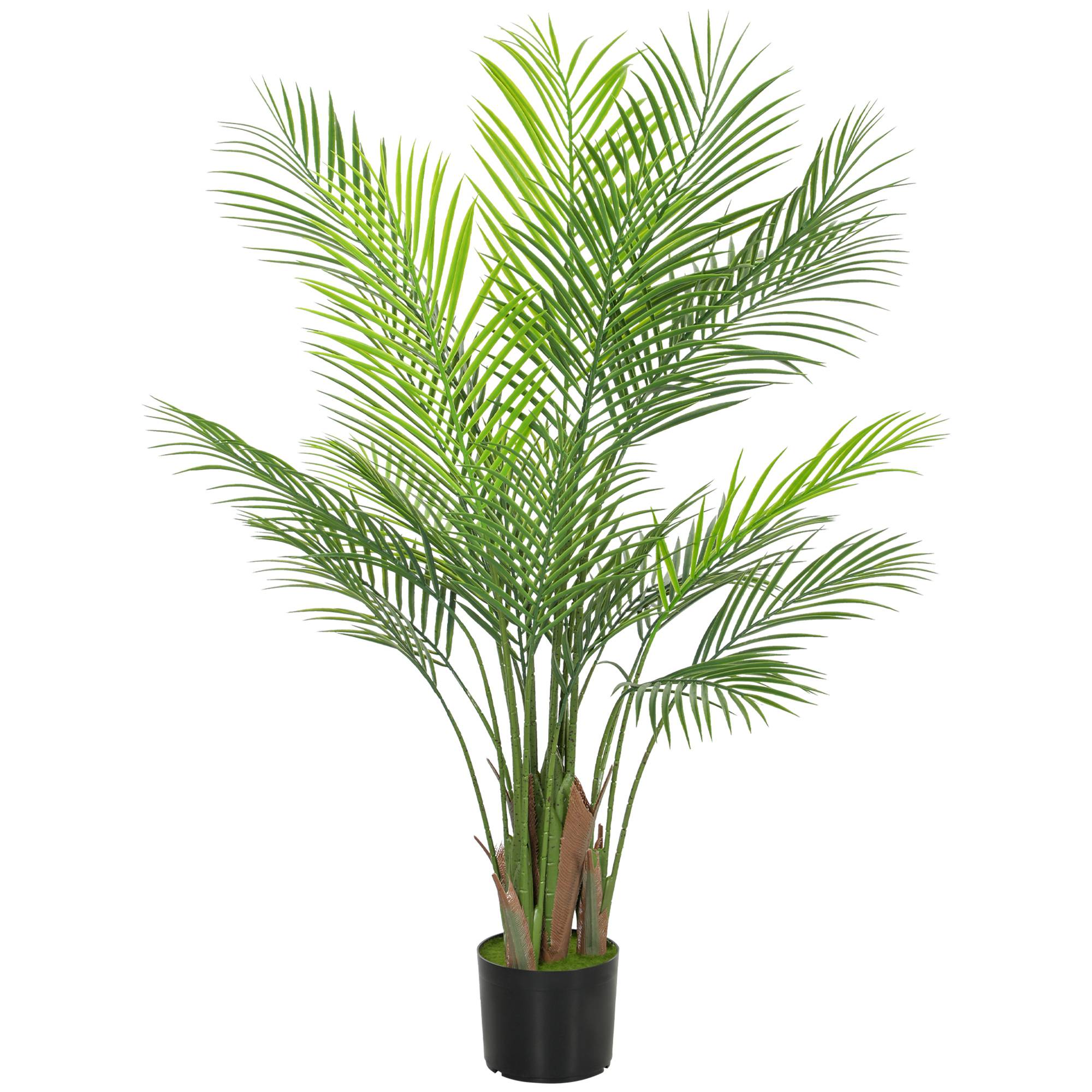 Palmier Areca artificiel plastique intérieur extérieur sans entretien 120cm vert - ComfortXL Outdoor Living