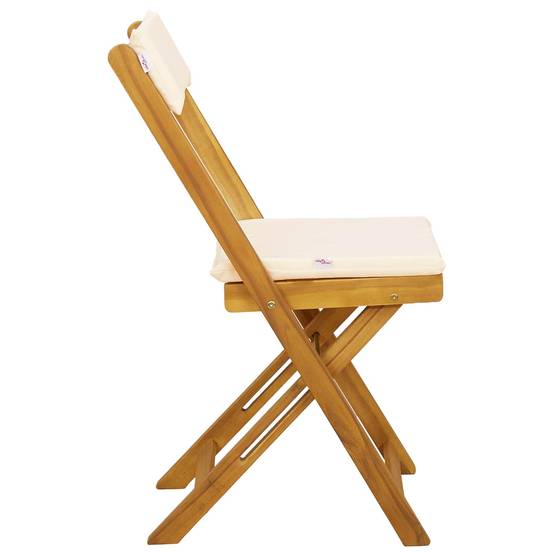 Chaises de jardin bois d'acacia crème blanc 40 x 53 x 80 cm, Poids:23.4kg - PANGIVO - Image 7
