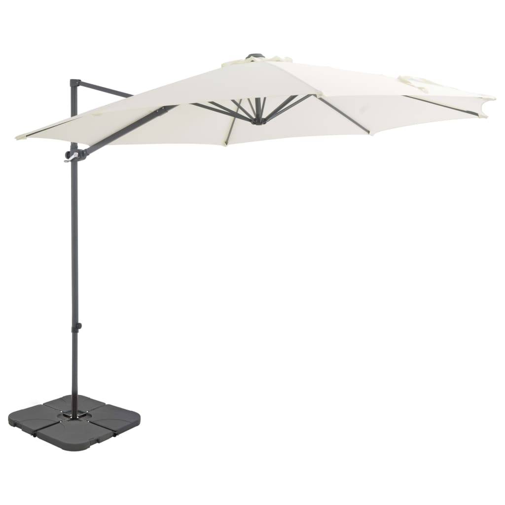 Helloshop26 - Parasol avec base portable 3 m diamètre sable - Image 1