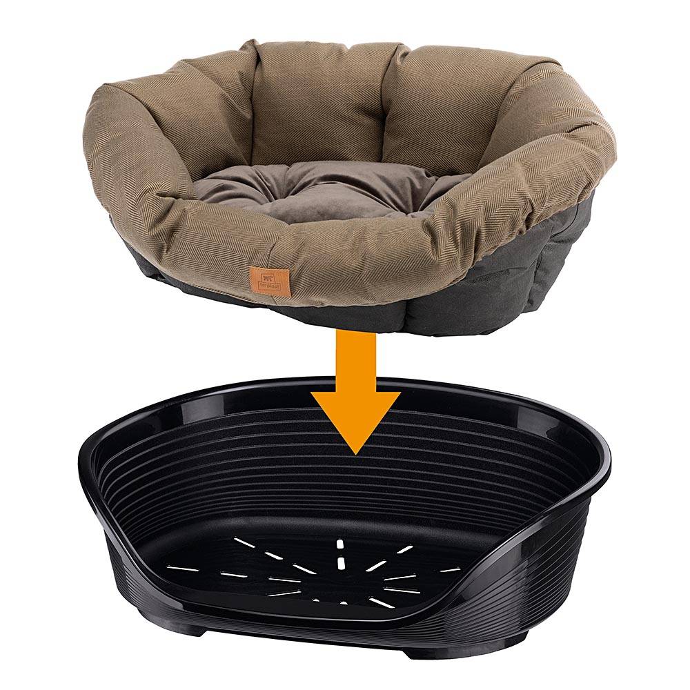 Ferplast - Ferplast Panier Chien et Chat avec Coussin SOFA' 2 TWEED Lavable, Lit pour Chien et Chat en Plastique Rembourré, Corbeille en Plastique, Fond Perforé - Image 5