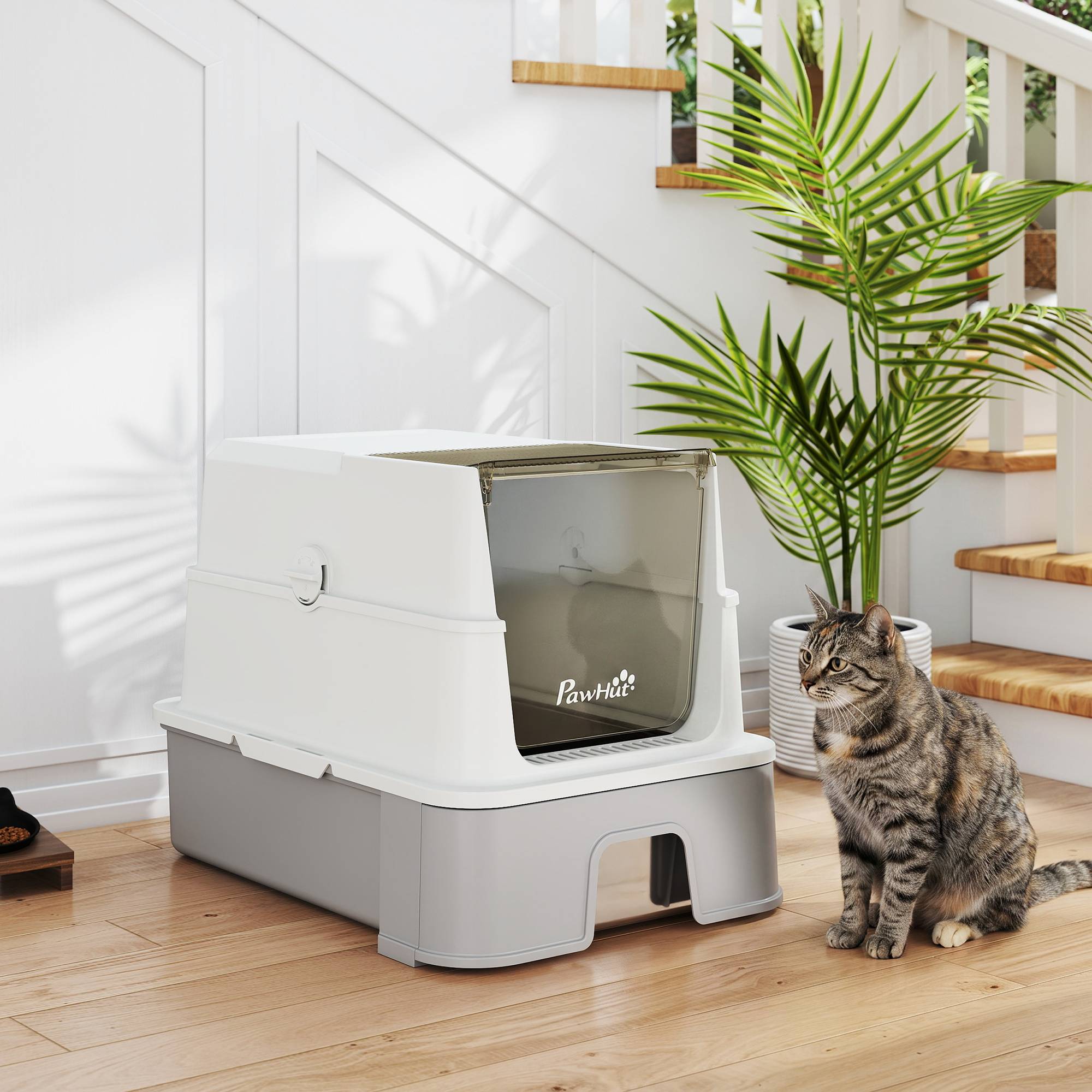 Sans Marque - Lettre pour Gatti Chiusa 3 en 1 de 68L avec Coperchio et Vassoio Estraibile en Acciaio Inox, Paletta, Grigio - Image 3