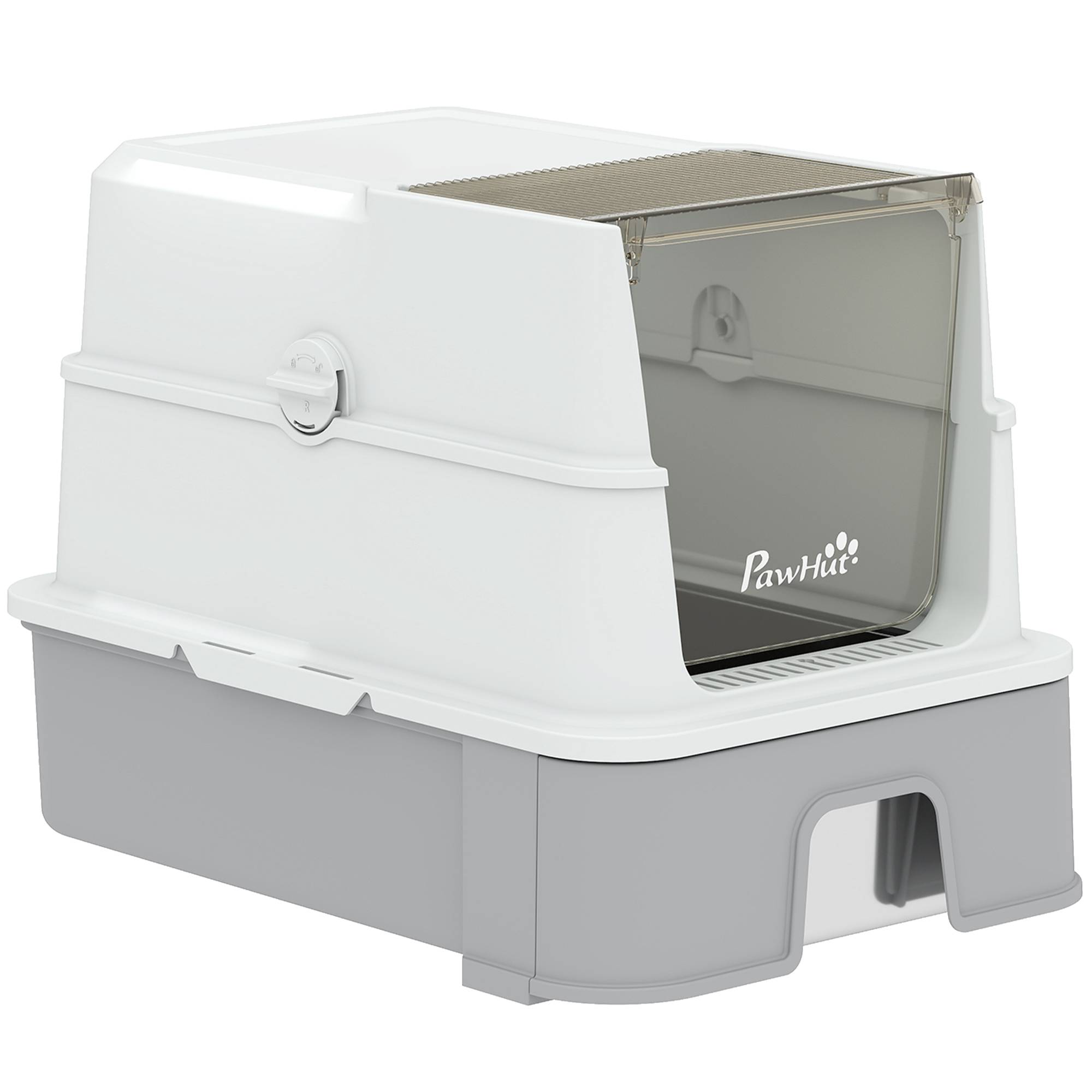 Sans Marque - Lettre pour Gatti Chiusa 3 en 1 de 68L avec Coperchio et Vassoio Estraibile en Acciaio Inox, Paletta, Grigio