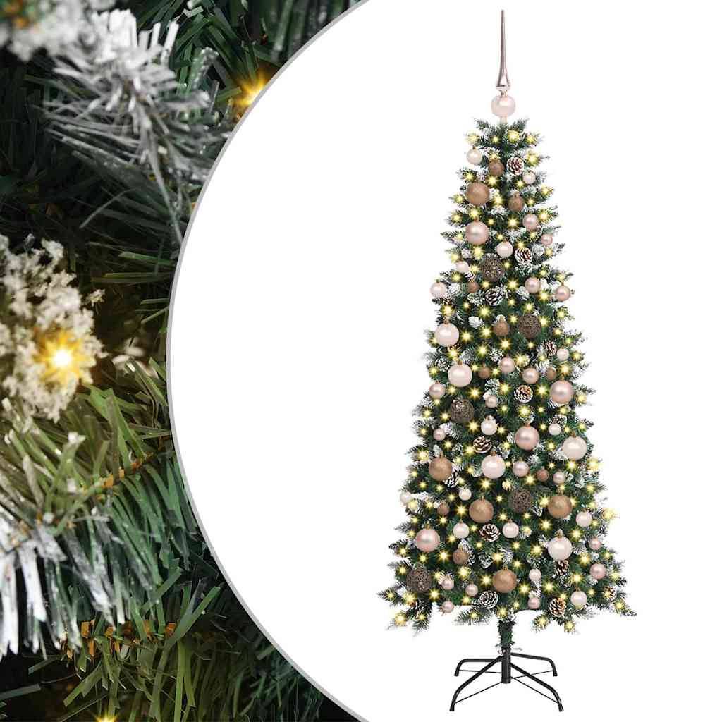 ComfortXL - Sapin de Noël Artificiel Enneigé 180 cm, Kit Complet avec 300 LED et 120 Boules – ComfortXL Outdoor Living - Image 2