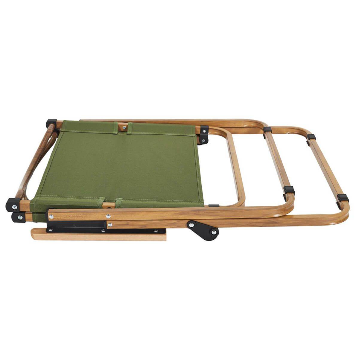 Chaise Pliante de Camping en Métal imitation bois et Toile Verte - KAMPA - Image 5