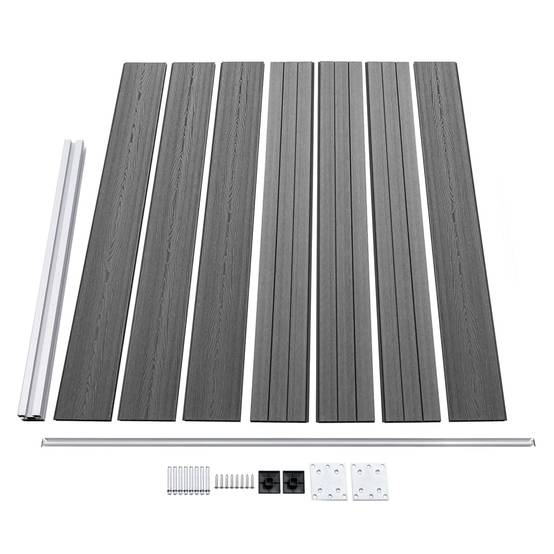 Ensemble de panneau de clôture WPC Gris 699 x 146 cm - PANGIVO - Image 5