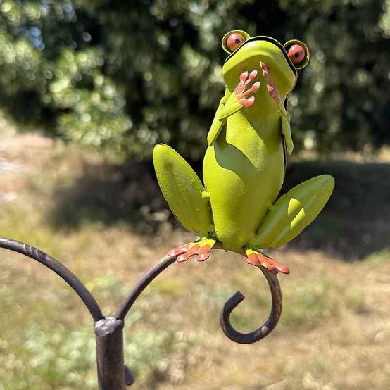 Pluviomètre Grenouille Relaxdays - Décoration Jardin Colorée Et Mesure Précipitations Jusqu'à 12cm