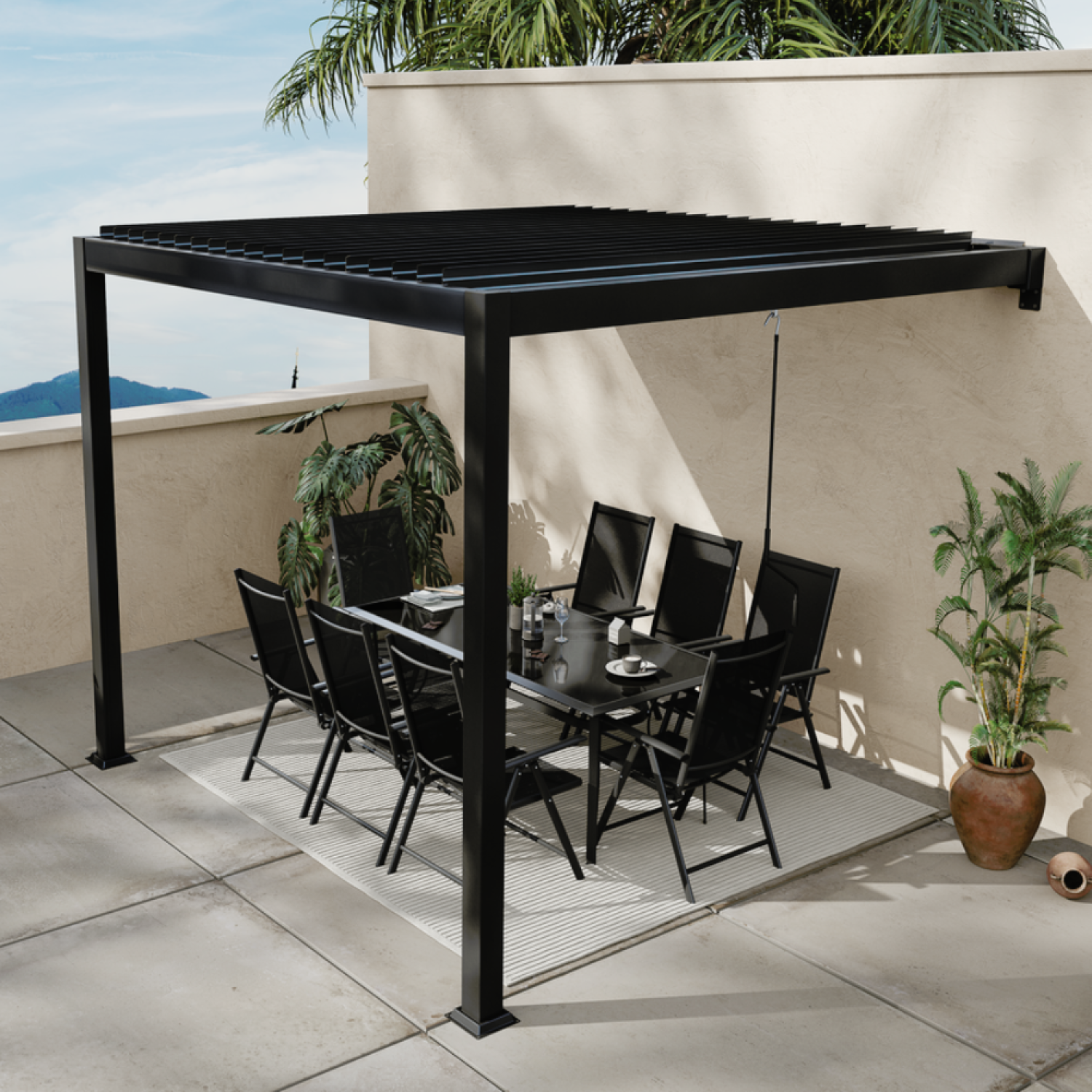 Pergola bioclimatique adossée 3x3 m AGADIR - Image 2