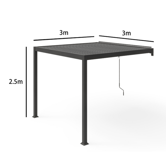 Pergola bioclimatique adossée 3x3 m AGADIR - Image 3