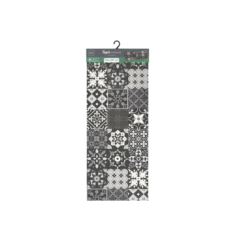 Tapis de Cuisine Imprimé "Salou" 45x120cm Gris - Image 2