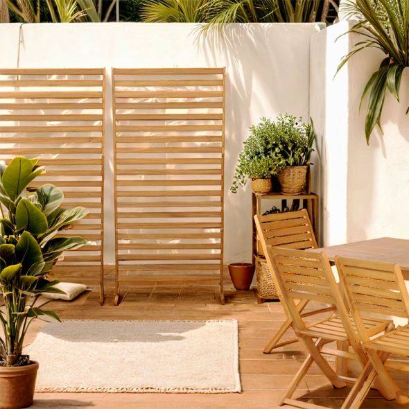 Claustra de jardin MANA en bois d'acacia FSC coloris naturel Beau Rivage - Image 2
