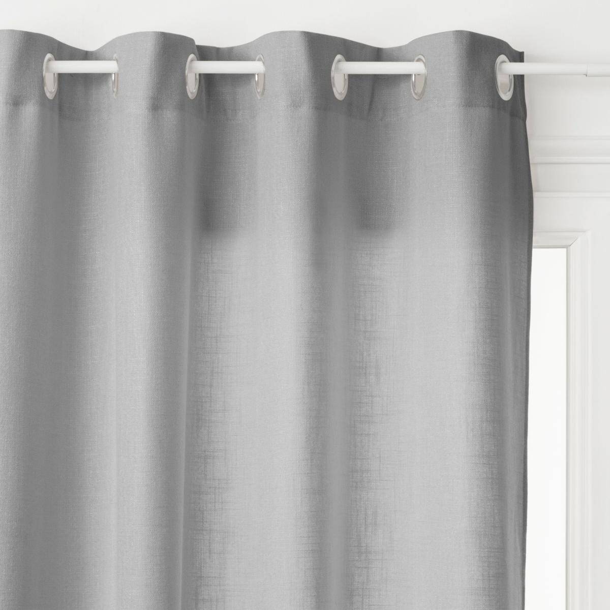 Atmosphera - Lot de 2 Rideaux à  œillets Gris 140 x 260 cm - Image 2