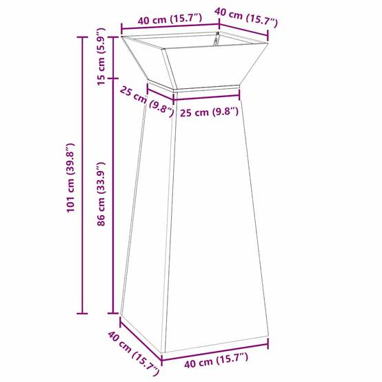 ComfortXL - Duo de Pots de Fleurs Hauts Forme Pilier 100cm, Bac Jardinière en Acier pour Extérieur Argenté – ComfortXL Outdoor Living - Image 10