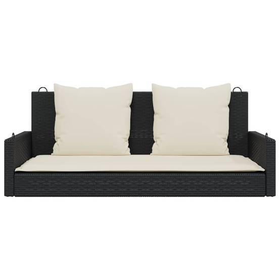 Vidaxl - Banc à bascule avec coussins Noir 119 x 56 x 48 cm Résine tressée vidaXL 365629 - Image 8