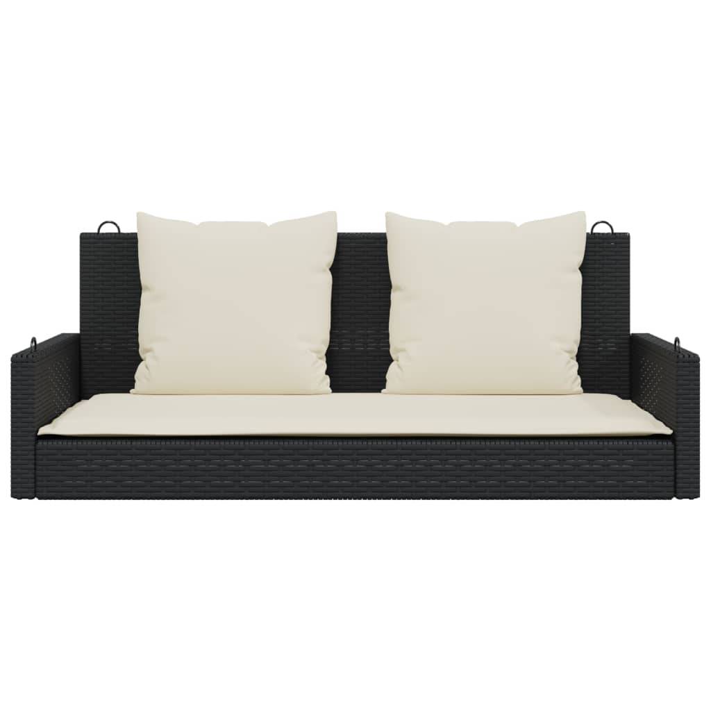 Vidaxl - Banc à bascule avec coussins Noir 119 x 56 x 48 cm Résine tressée vidaXL 365629 - Image 8