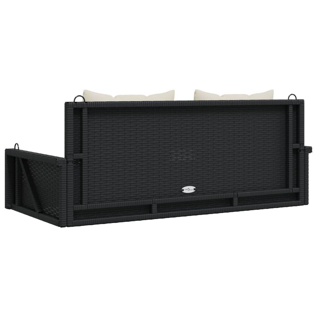 Vidaxl - Banc à bascule avec coussins Noir 119 x 56 x 48 cm Résine tressée vidaXL 365629 - Image 7