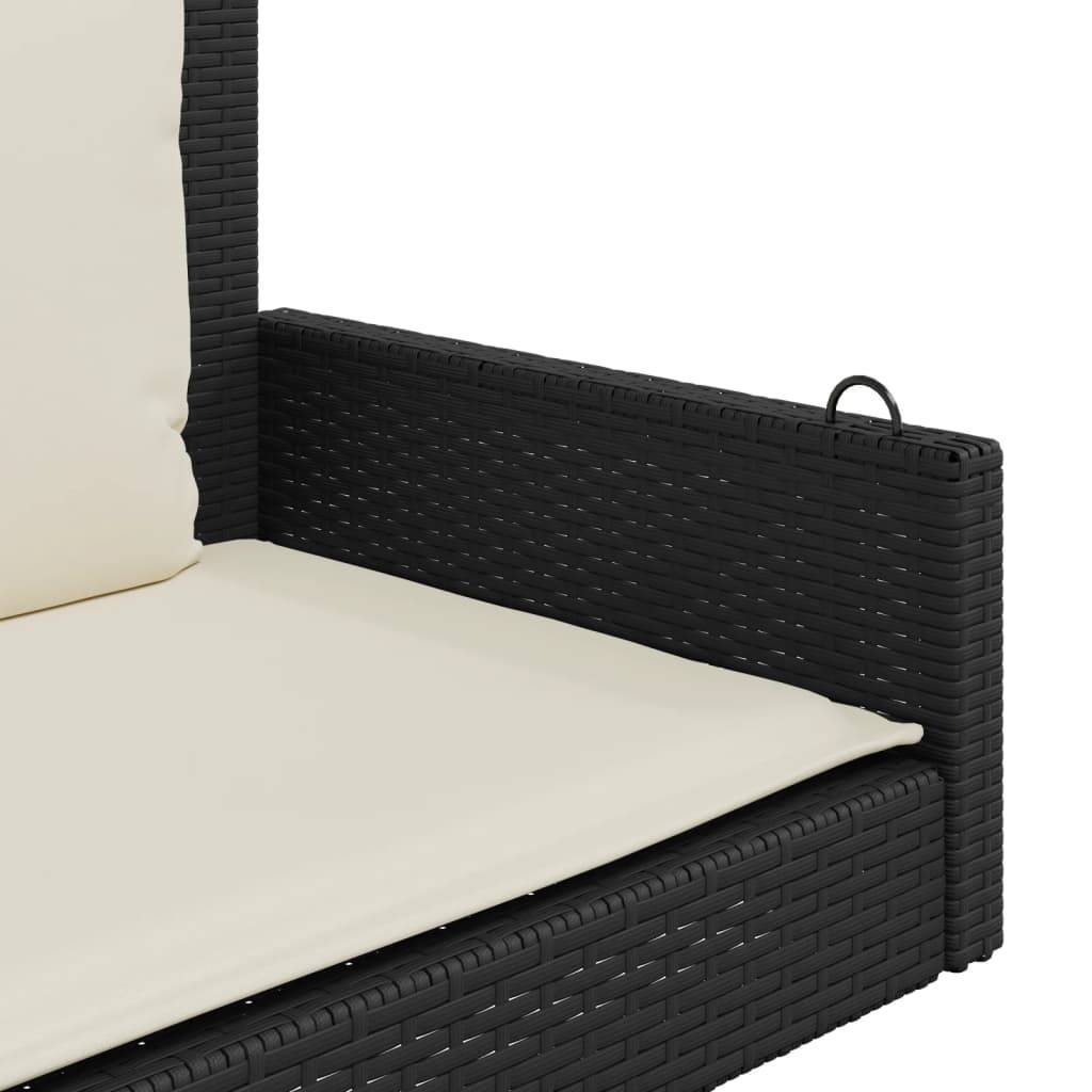Vidaxl - Banc à bascule avec coussins Noir 119 x 56 x 48 cm Résine tressée vidaXL 365629 - Image 4
