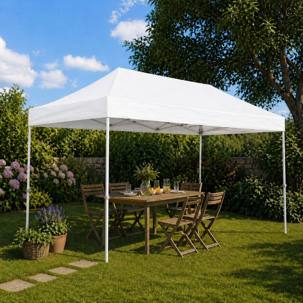 Terre Jardin - Toit de rechange pour barnum pliant professionnel 3 X 4,5 M Unité Blanc - Image 4