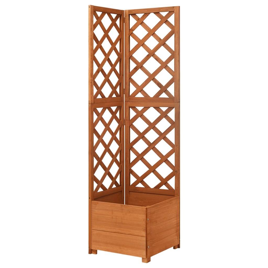 Jardinière d'angle en treillis 40 x 40 x 150cm bois de sapin massif - Image 1