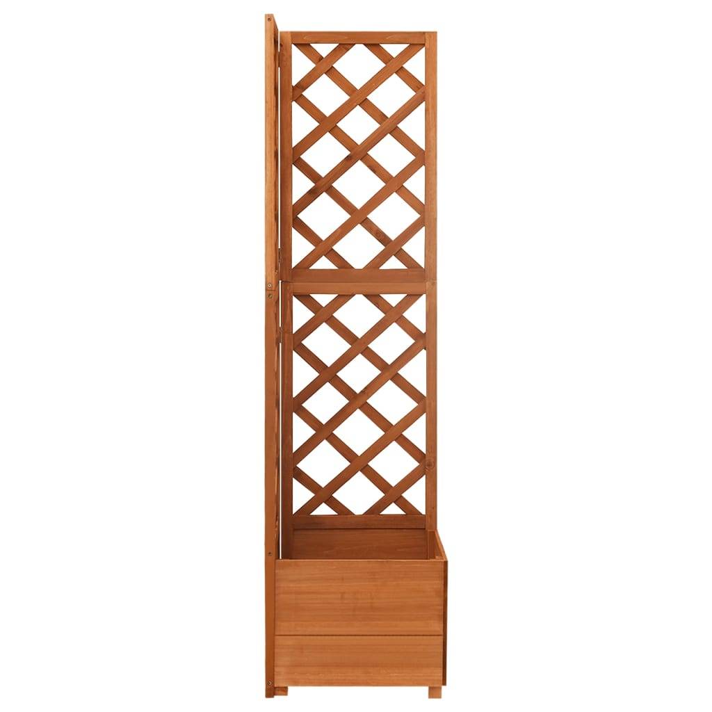 Jardinière d'angle en treillis 40 x 40 x 150cm bois de sapin massif - Image 2