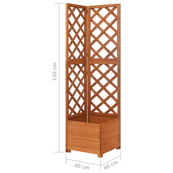 Jardinière d'angle en treillis 40 x 40 x 150cm bois de sapin massif - Image 6
