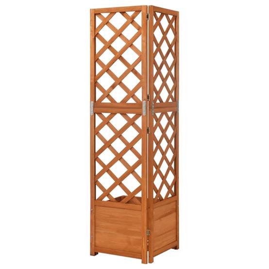 Jardinière d'angle en treillis 40 x 40 x 150cm bois de sapin massif - Image 3