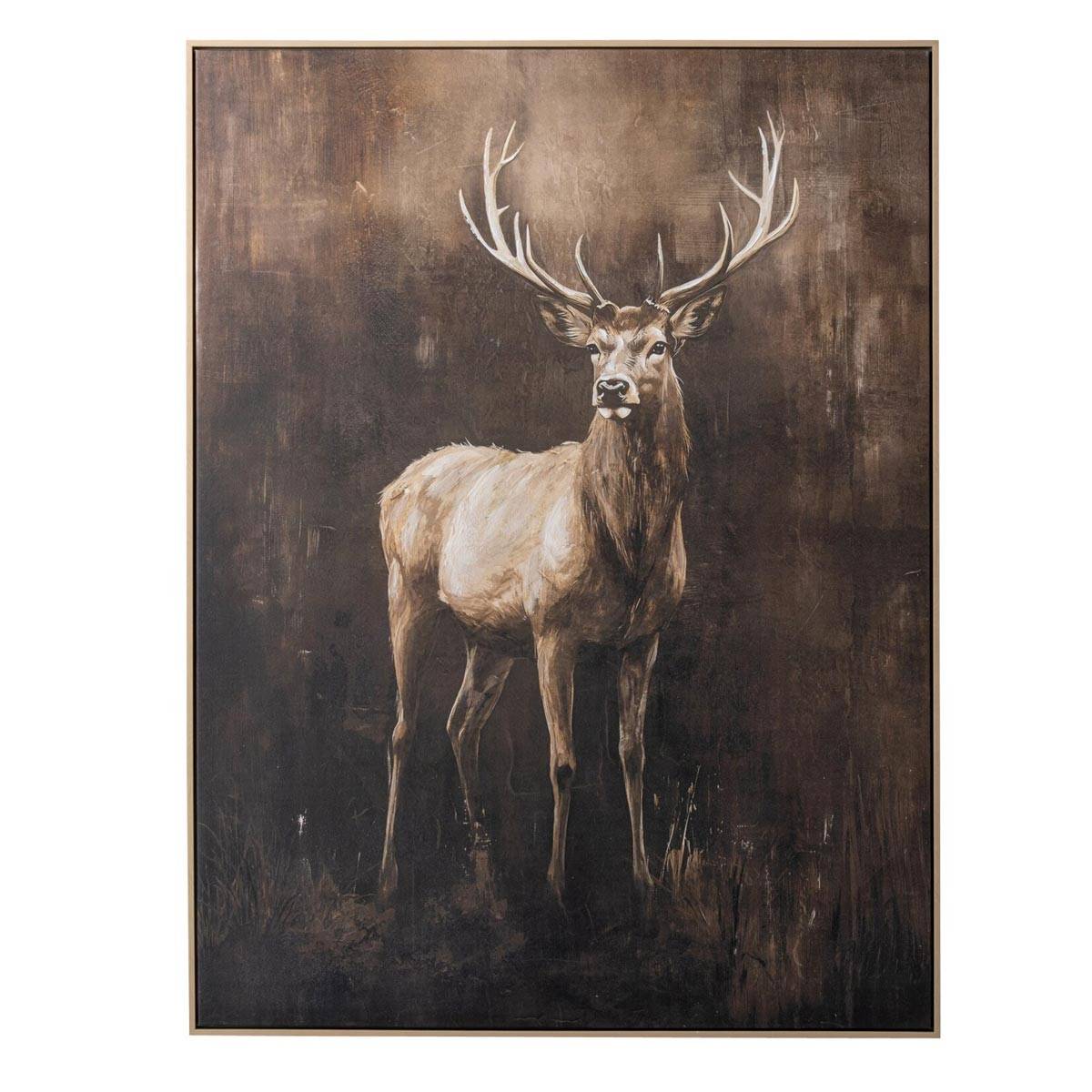 J-Line - Tableau Déco Cerf "Forêt" 80x120cm Marron - Image 1