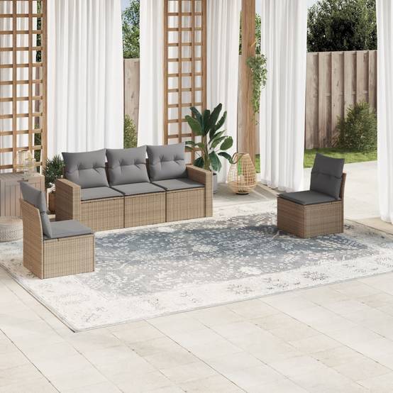 Vidaxl - Salon de jardin avec coussins 5 pcs beige résine tressée vidaXL 3251126 - Image 1