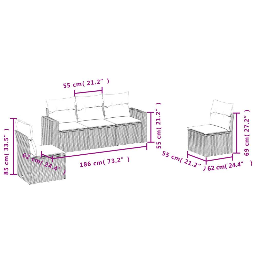 Vidaxl - Salon de jardin avec coussins 5 pcs beige résine tressée vidaXL 3251126 - Image 3