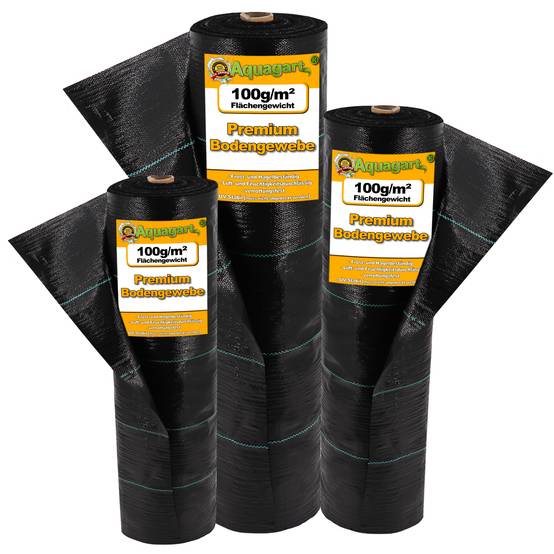 232 m² tissu de sol, bâche anti-mauvaises herbes, bâche de paillage 100 g, 2 m de large, noir - Image 1